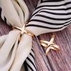Gold Silver X Scarf Buckle Multipurpose Cross Hollow Smooth Scarf Shawl Buckle