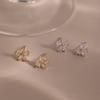 Silver Art S925 Simple Bow Earrings: Niche Design, Cool Style, New Temperament