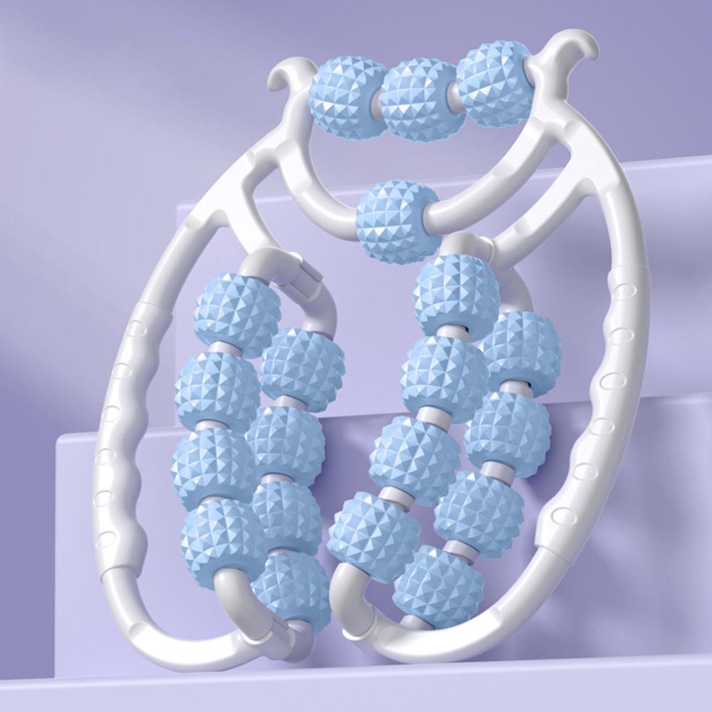 Doppelring Bein-Klammer 20 Rollen, Oberschenkel-/Kegel-Trainer, Schlankheitsmassagegerät für Zuhause, Anti-Cellulite Schmerzlinderung