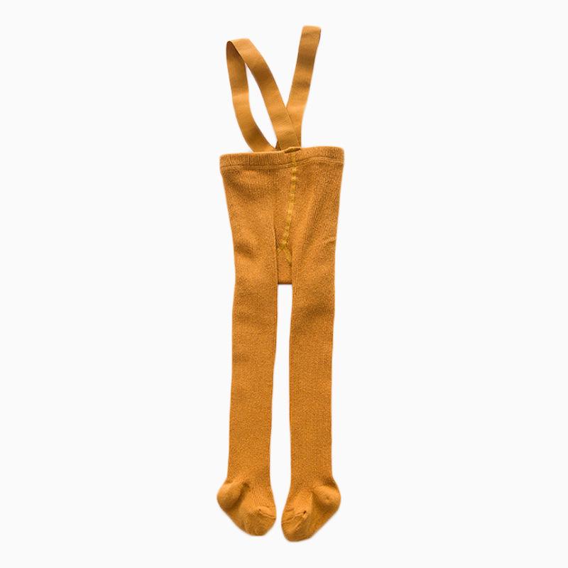 Breathable High Waist Baby Overalls Tights with Navel Protection - Solid Color Kids' Tights