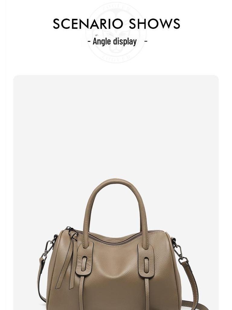 2025 Handtasche aus echtem Leder im Boston-Kissen-Stil: Frühlings- & Herbstmode Einseitige Pendlertasche SC1675