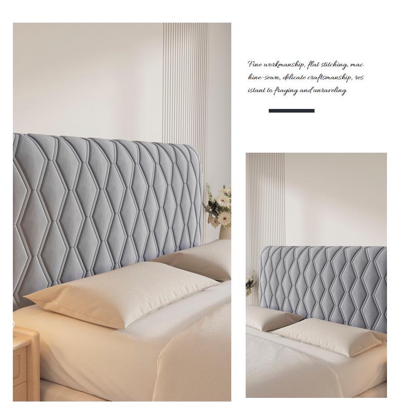 Lux Quilted Bed Headboard Cover: Thick, Soft Padding for Wood Backrest – Universal, All-Season Dust Cover.