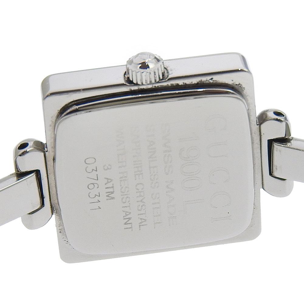 GUCCI Bangle watch Watches 1900L blackDial Stainless Steel Quartz Analog display Women Used