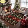 Xmas Reindeer Pattern Large Floor Rug Easy To Clean Carpet For Living Room Fireplace Bedroom Christmas Party Decoration