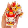Guochao Waking Lion Dragon Year Lucky Cat Keychain – Cute Doll Pendant for Couples, New Year Gift
