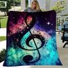 1pc. Colorful Musical Note Galaxy Print Blanket - Perfect for Home, Office, Outdoor Use, Gift Idea,