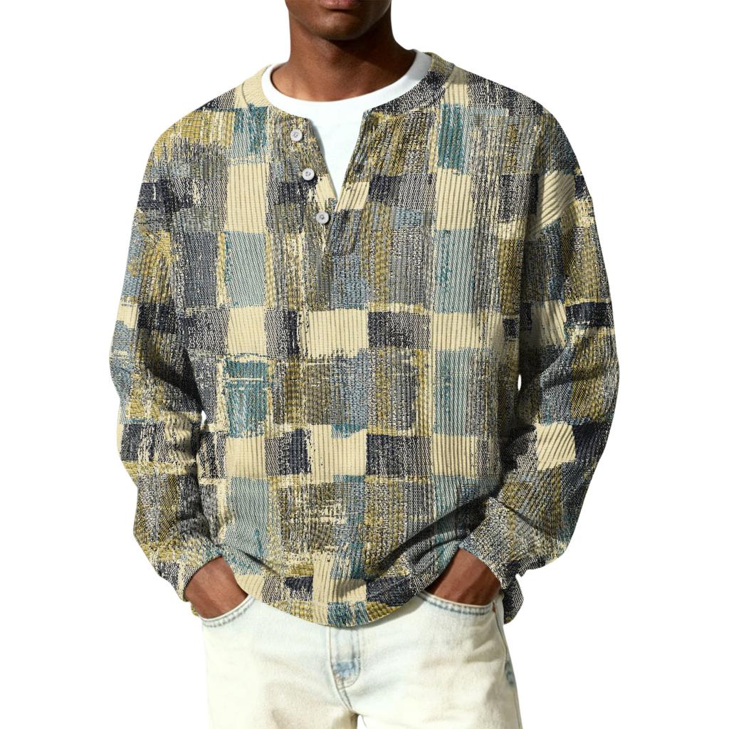 Herren Button-Down Kragen Langarm Rippstrick Pullover