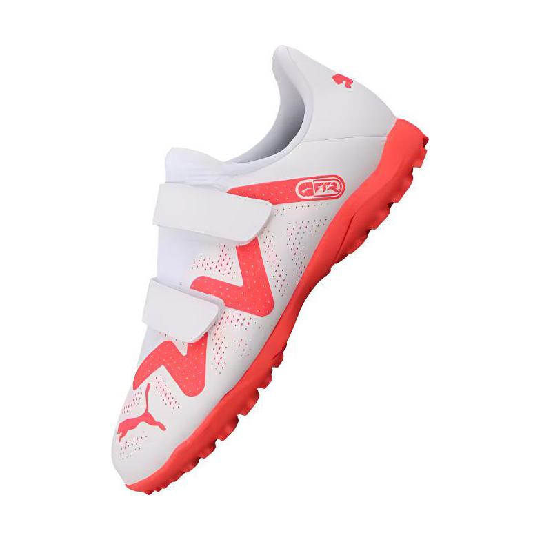 Puma Future Entry-Level TT Rubber Studded Low-Top Kids Football Shoes Kids Football Shoes White Red 107394-01