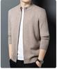 Men's 100% Pure Wool Thickened Cardigan Jacket - 600g High-End Zipper Sweater