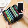 Cash Budgeting Wallet Zipper Around Genuine Leather Women's Wallet Multiple Compartment Passport Holder Passbook File System Bag