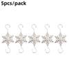 5/10pcsChristmas Snowflake Hooks Holiday Party Christmas Tree Decorations Hooks Fireplace Door Christmas Socks Christmas Balls G