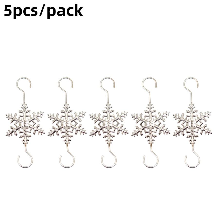 5/10pcsChristmas Snowflake Hooks Holiday Party Christmas Tree Decorations Hooks Fireplace Door Christmas Socks Christmas Balls G