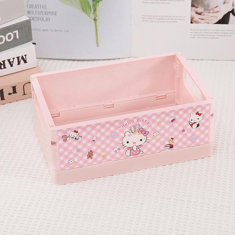 

Складной пластиковый настольный ящик для хранения с рисунком Hello Kitty, Kuromi, Cinnamoroll для офиса и дома Kt