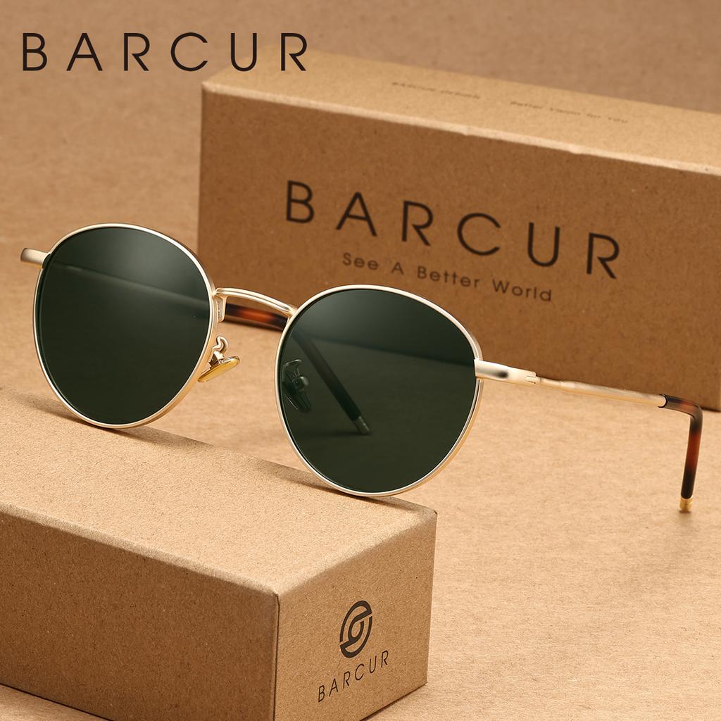 Gafas de sol polarizadas BARCUR, Hechas de material de acero inoxidable, Gafas de sol ligeras para actividades al aire libre y viajes sin carga