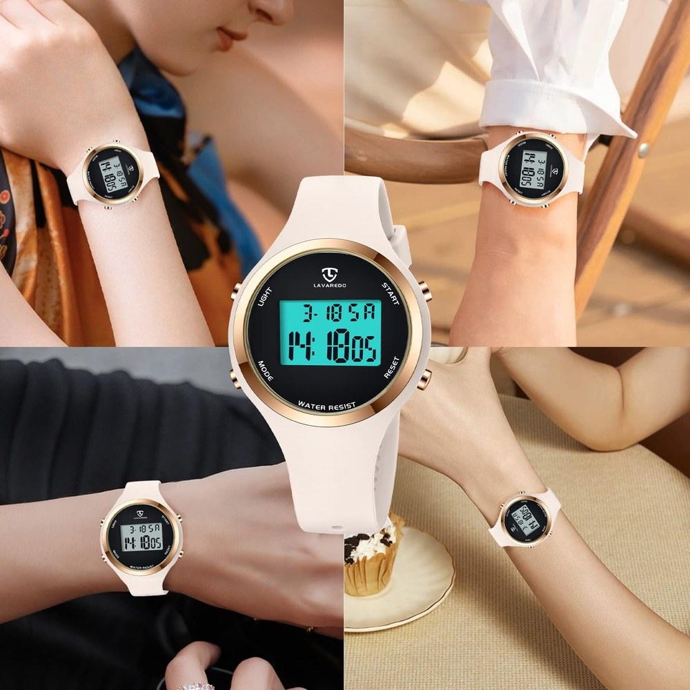 L LAVAREDO Unisex Digital Sports Watch Multi-Function Waterproof Outdoor Casual Business Watch Suitable for Work and Gift