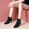 Warm Woman Short Shoes Autumn Winter Ankle Boots for Women Black Pointed Toe Booties Heeled Fashion 2025 On Promotion Footwear
