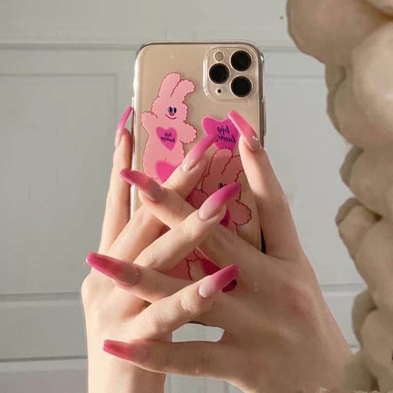 

Peach Gradient Wearable Nail Art Patches - Long Spicy Girl Style