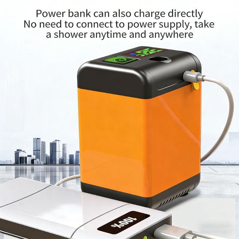 Rechargeable Outdoor Shower System With LED Screen And 7 To 9 Uses Per fee For excursions