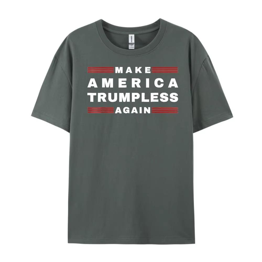 2026 New Funny Make America Trumpless Again Print Tshirt Men and Women Short Sleeved Tops Tshirts Mens Cotton Tee