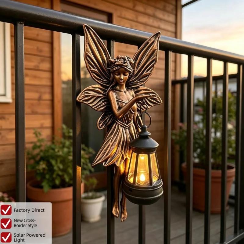 Garden Decorative Wall Sconce with Sunlight Charging for Porch Yard Tree Branch or Entryway, Outdoor Decor Piece Home Accent
