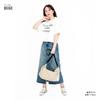 Lightweight and Foldable Shoulder Bag Made of Water-repellent Nylon, AVVENTURA SKT-30707, Beige