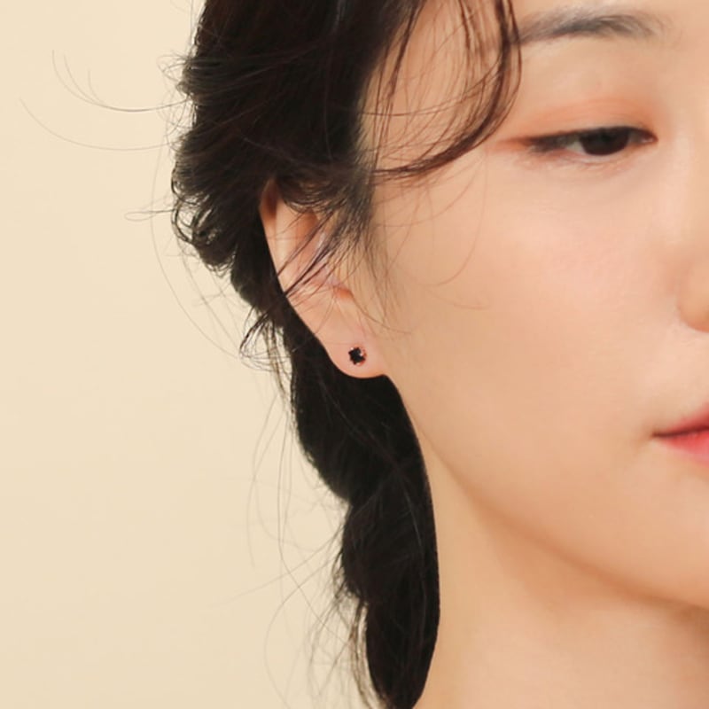 JUDY AND PAUL Mare Black Crystal Flower Anklet Earrings