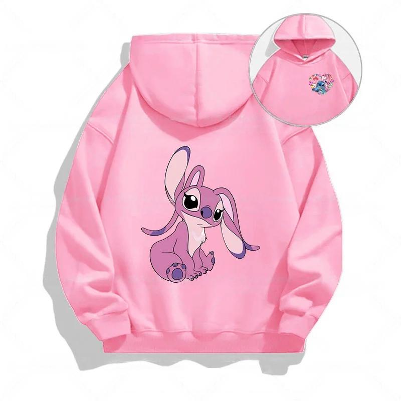 Autumn Disney Cool Stitch Print Children's Hoodies Fashion Casual Boys Girls Long Sleeved Sweatshirts Tops Kids Pullover