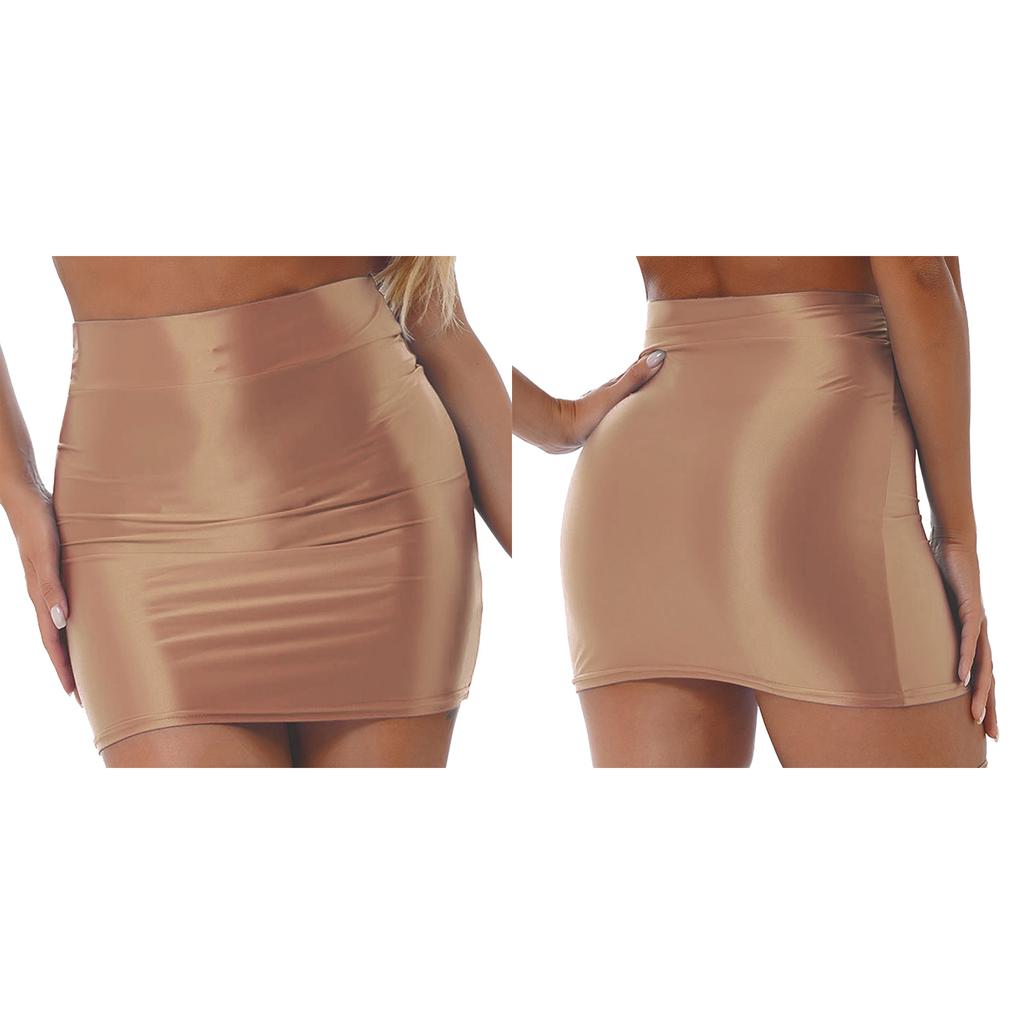Sexy dámská lesklá elastická barevná sukně pro noční párty na pódiu