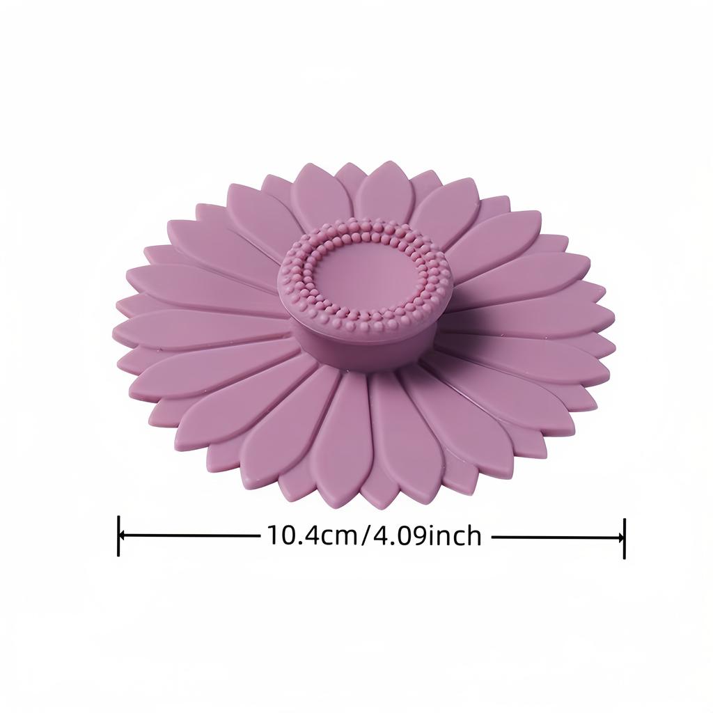 1pcs Silicone Sunflower Shaped Cup Lid, Multifunctional, Dustproof and Leak Proof, for Tea Cups and Teapots