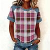 Women Denim Collar Patchwork Stitching Sweatshirt Casual  Printed Pullover Short Sleeve Shirts