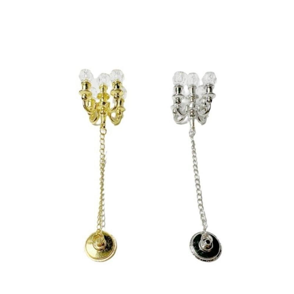 1:12 Scale Miniature Vintage Chandelier Gold/silver Crystal Light Model  Doll House Accessories