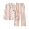 Autumn Winter Faux Cotton Sleepwear Long Sleeves Long Pants Homewear Fashion Women Pajamas Turn-down Collar Pajama