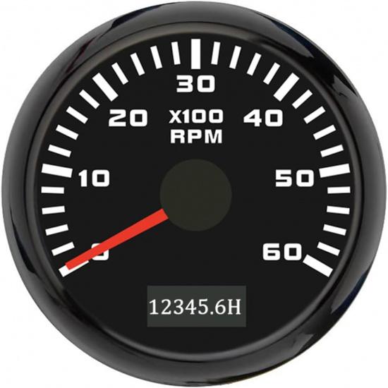 ELING 52mm Diesel Engine 4000RPM Tachometer Gauge with Hour Meter 12V 24V with Red Backlight for Truck RV 0-6000RPM
