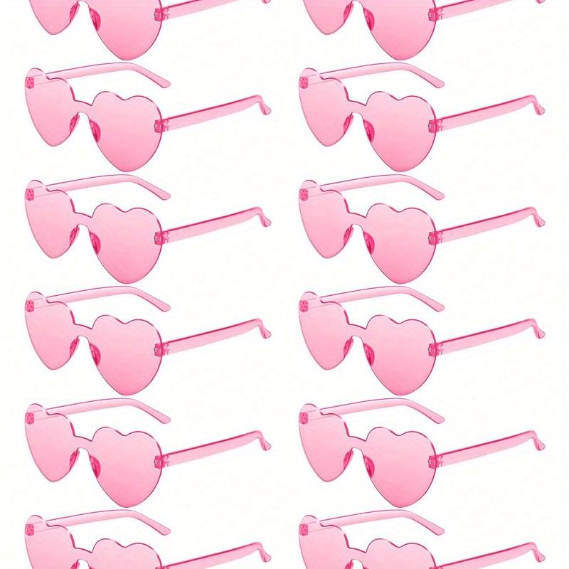 Pairs Heart Shaped Glasses Candy Color Rimless Fun Heart Glasses For Women Men Party Favors,