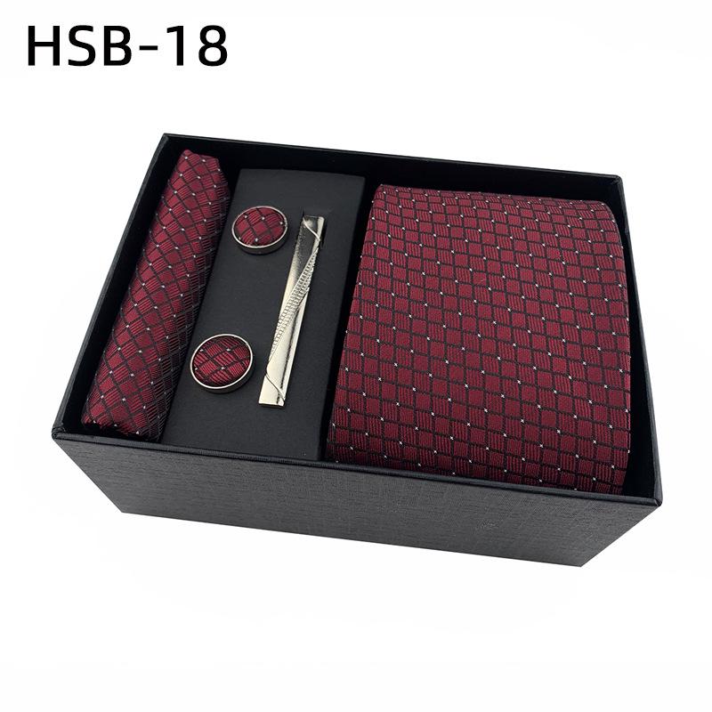 Men's Black Business Tie Gift Set: Striped & Plain Ties, Pocket Square, Tie Clip