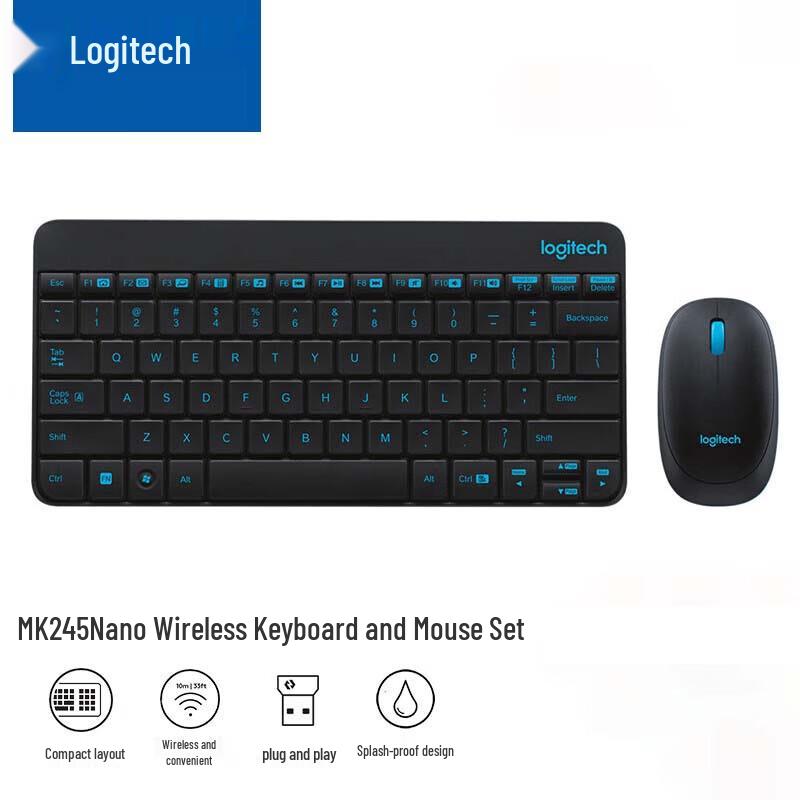 

Logitech MK245 Nano Wireless Keyboard and Mouse Combo