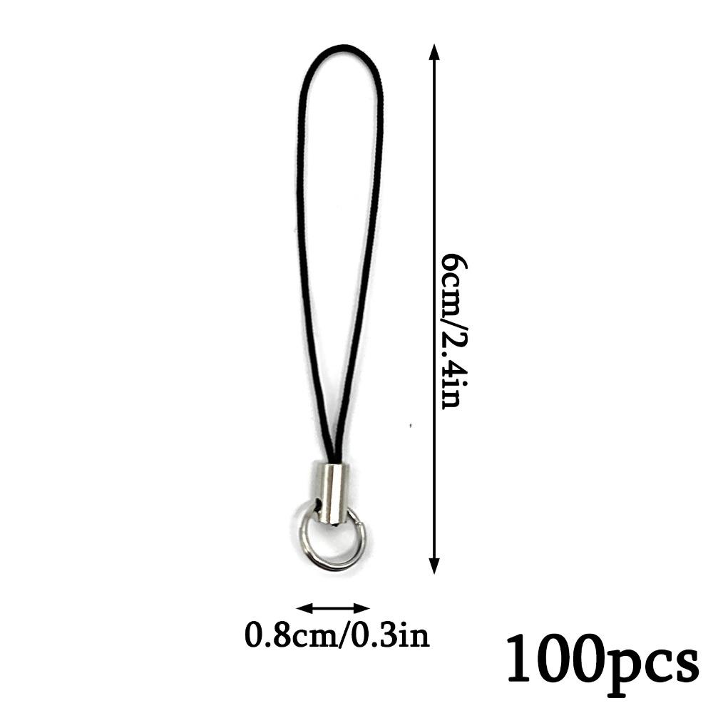 

100 шт. Разъемные кольца для мобильного телефона, ремешок, съемное кольцо, шнурки-подвески для телефона, шнурок, украшения для подвешивания подвесок, USB-накопитель, ювелирные аксессуары 100pcs black