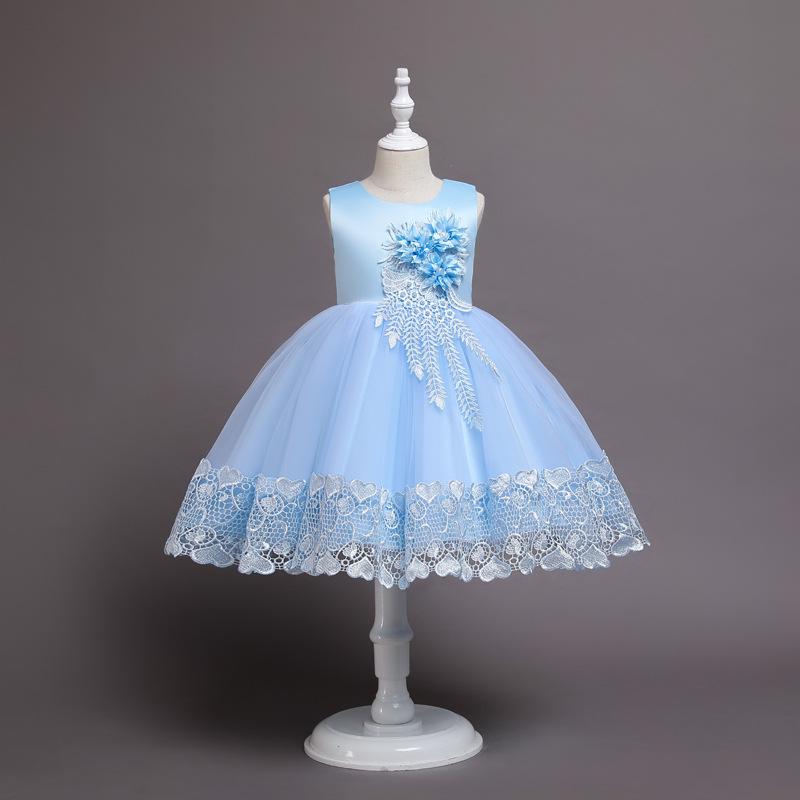 Robe de princesse formelle à manches longues pour enfants pour récital de piano, demoiselle d'honneur, fête ou anniversaire