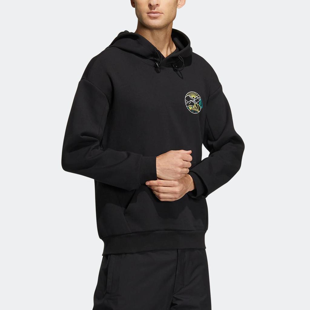 adidas Men's Graphic Print Hooded Sweatshirt Black HN2018