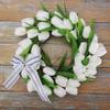 Artificial Flowers Tulip Wreath White Spring In The Summer Wedding Decoration Wall Hanging Home Party Simulation Garland
