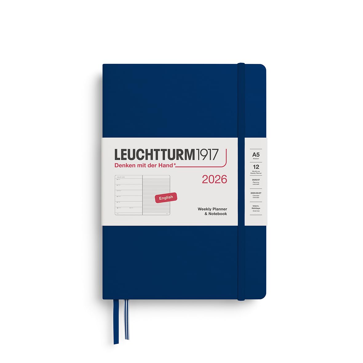 LEUCHTTURM1917 2026 A5 Weekly Notebook navy 372661 тёмно-синий