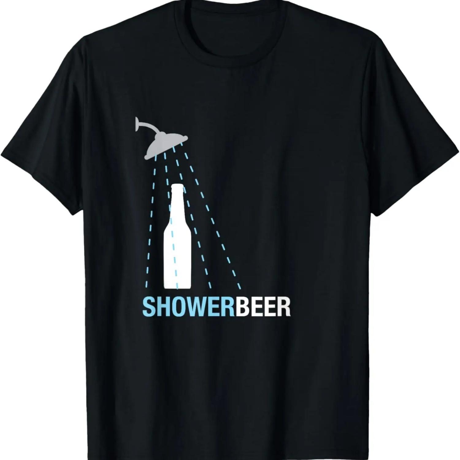 Shower Beer Shirt, Funny Trendy Meme Gift 3 S