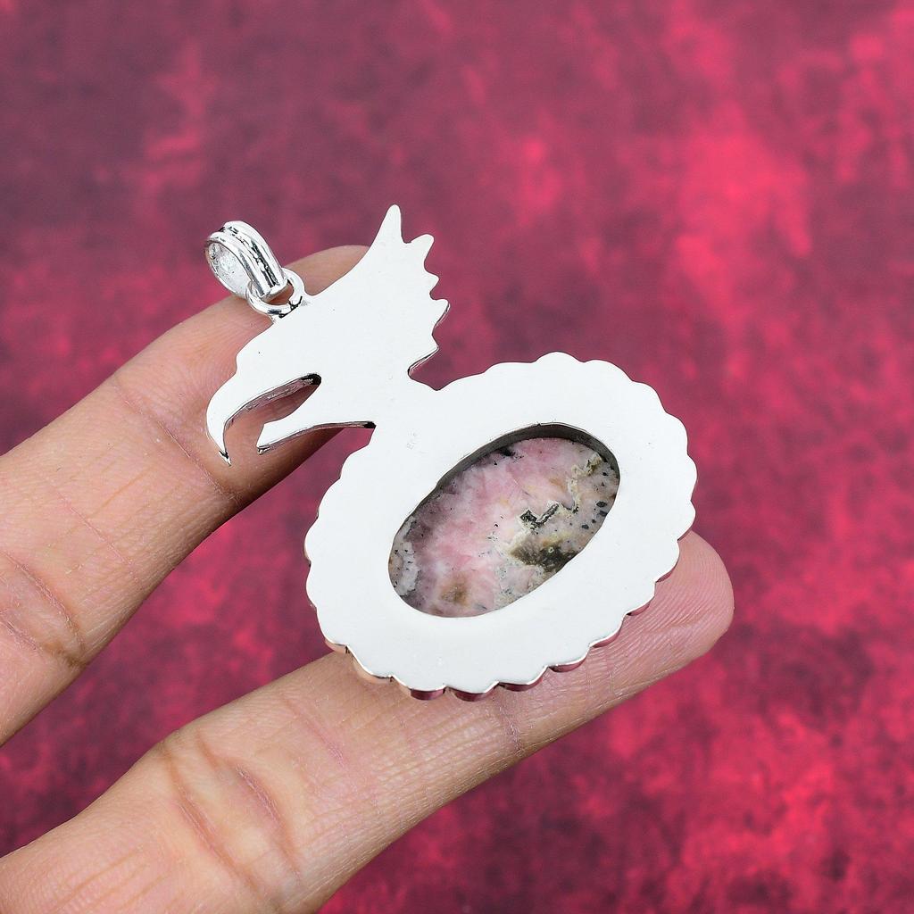 Rhodochrosite Jewelry, 925 Solid Sterling Silver Pendant, Handmade Gemstone Jewelry Pendant, For Memorial Day
