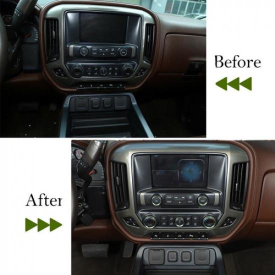 Green Radio AC Knobs Air Condition Switch Button Trim for Chevy Silverado 14-18