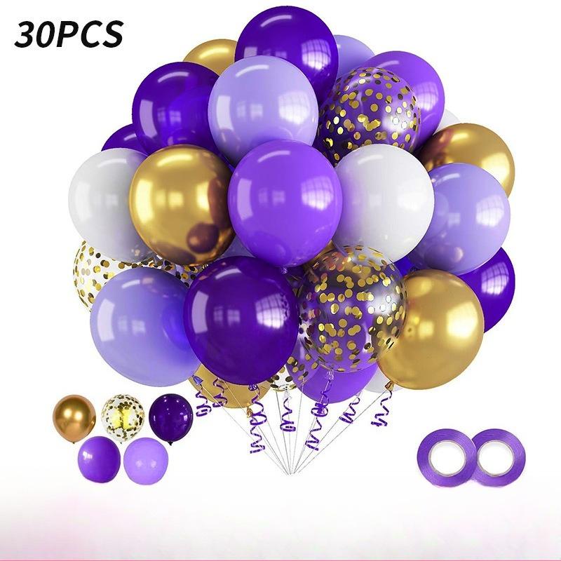 30pcs Latex Decorative Balloons, for Birthday Party Wedding Decoration ,Sequin Confetti Balloons