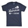 Mens Funny T Shirts Lacrosse Legend Sarcastic Sports Graphic Tee for Men