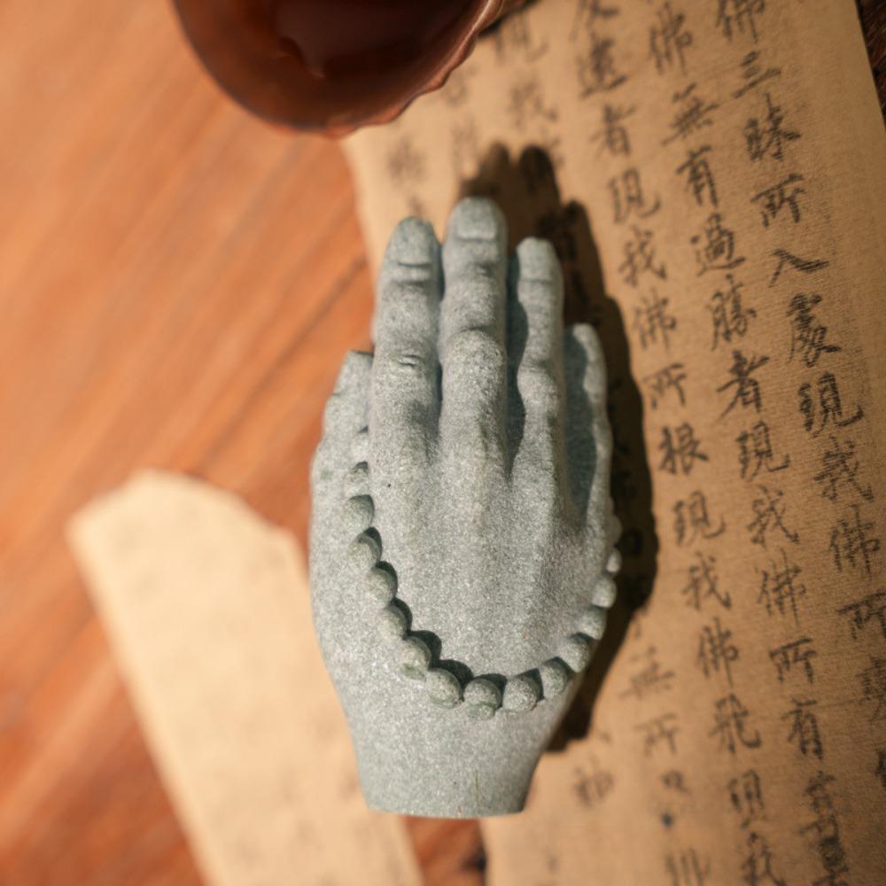 Zen-Buddhismus, chinesisches Feng Shui, Buddha-Handfigur, Statue, Heim, Fisch, Aquarium, Desktop-Garten, Bonsai, Mikro-Landschaftsdekor