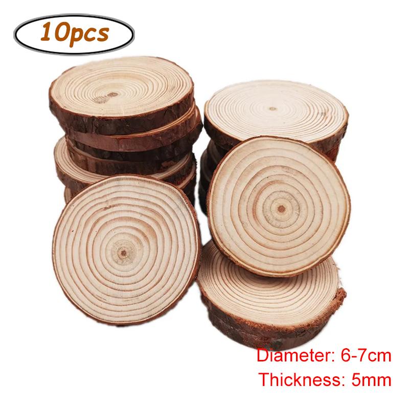 Unfinished Wood Slices Discs Cutouts with Tree Bark for Art Paint DIY Craft Coaster Christmas Hanging Ornament Wedding Decor