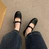 Fashion IPPEUM Mary Janes Flat Shoes Women Ballet Flats 2025 New Black PU Leather Buckle Straps Zapatos de Mujer Ballerina