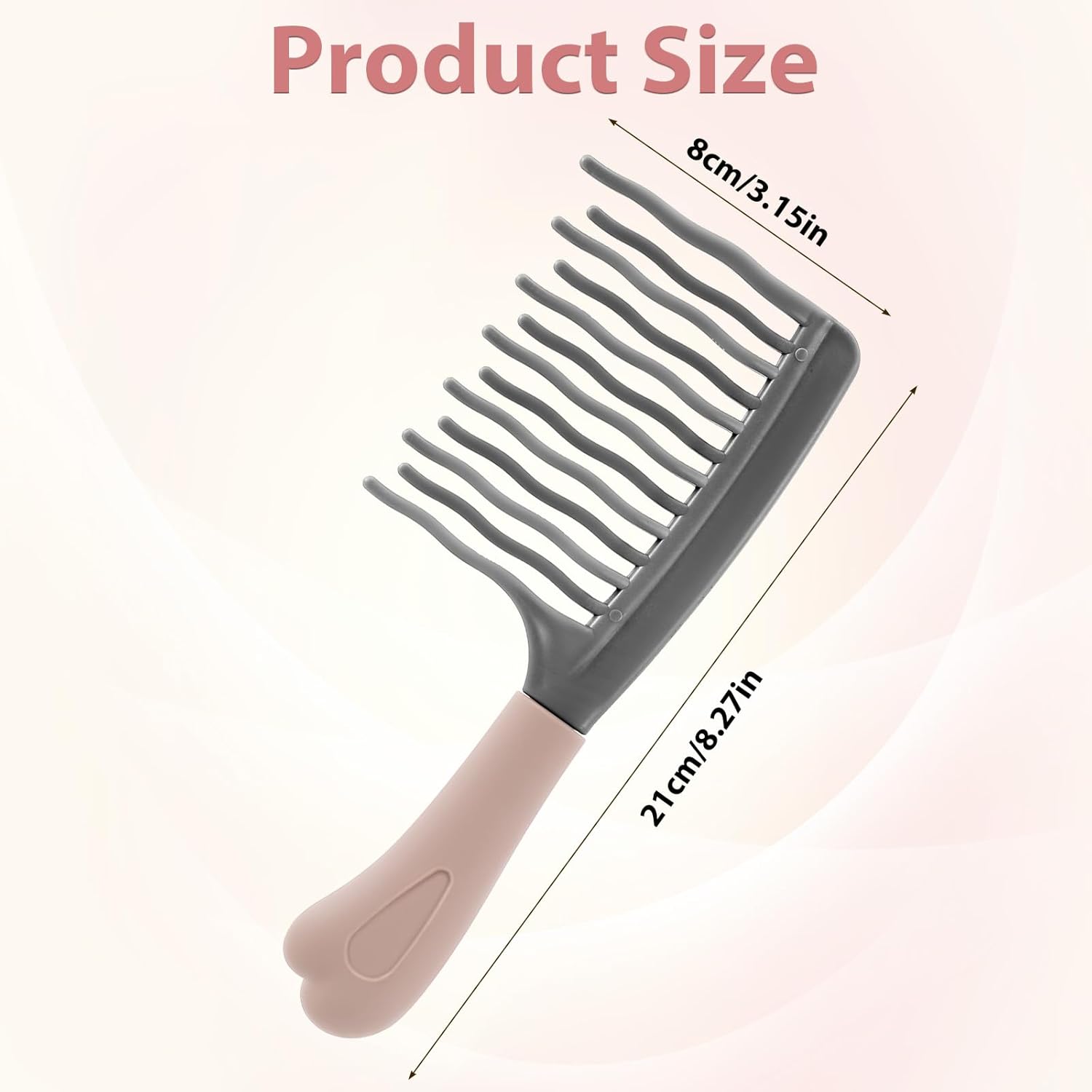 Wide Tooth Comb for Curls, Curly Hair Comb with Double Row Wavy Tooth for Curls Wavy Thick Long Wet Dry Hairs, Detangler Hairs Brush Large Teeth